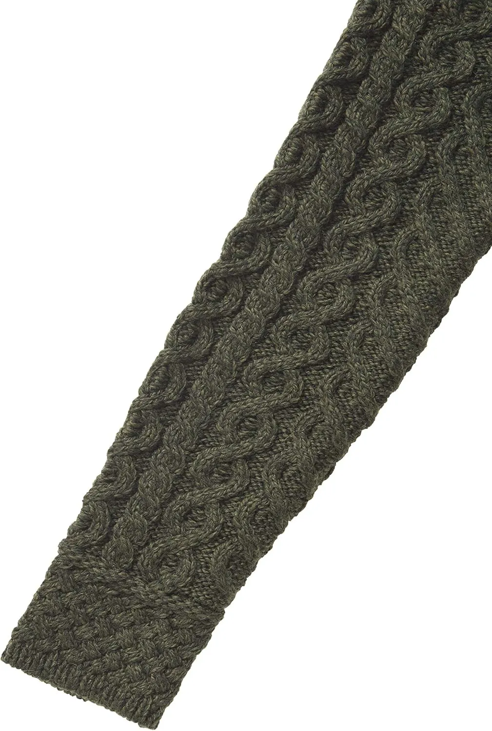 Aran Crafts Women's Cable Knit Long Hooded Side Zip Coat (100% Merino Wool)