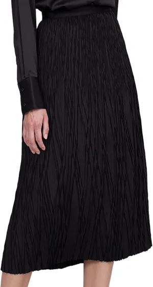 ASSUAL Women's Floral Print Pleated Skirt A-Line Elastic High Waist Flowy Swing Midi Skirt Cherry Flower Print