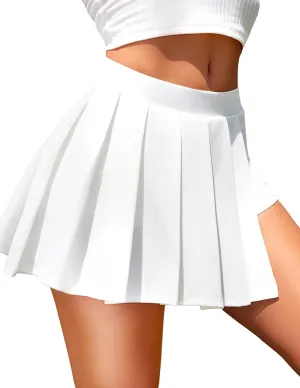 Avidlove Womens Pleated Mini Skirt With Solid Ruffle Lingerie Y2k Short Cheer Tennis Skirt