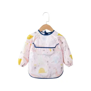 Baby Long Sleeve Apron Smock Bib Pretty Dinosaurs