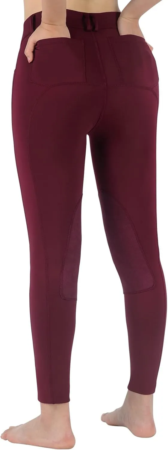 beroy Horse Riding -Pants Women Equestrian-Breeches - Ladies Training Horseback Riding Tights Full Seat Silicone Pockets
