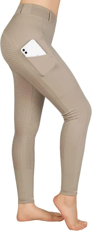 beroy Horse Riding -Pants Women Equestrian-Breeches - Ladies Training Horseback Riding Tights Full Seat Silicone Pockets