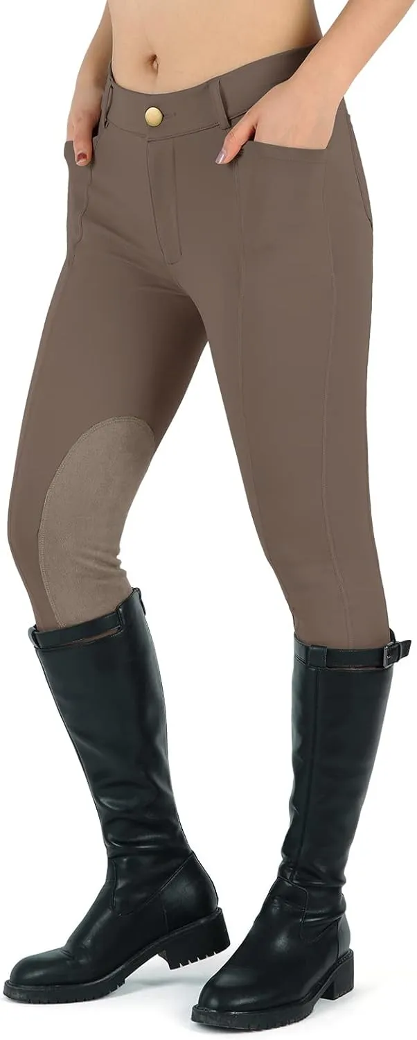 beroy Horse Riding -Pants Women Equestrian-Breeches - Ladies Training Horseback Riding Tights Full Seat Silicone Pockets