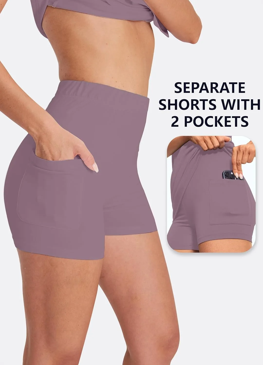 Hiverlay Women's Tennis Dress with Shorts Underneath and Pockets V Neck Collar Sports Athletic Workout Sleeveless Dress