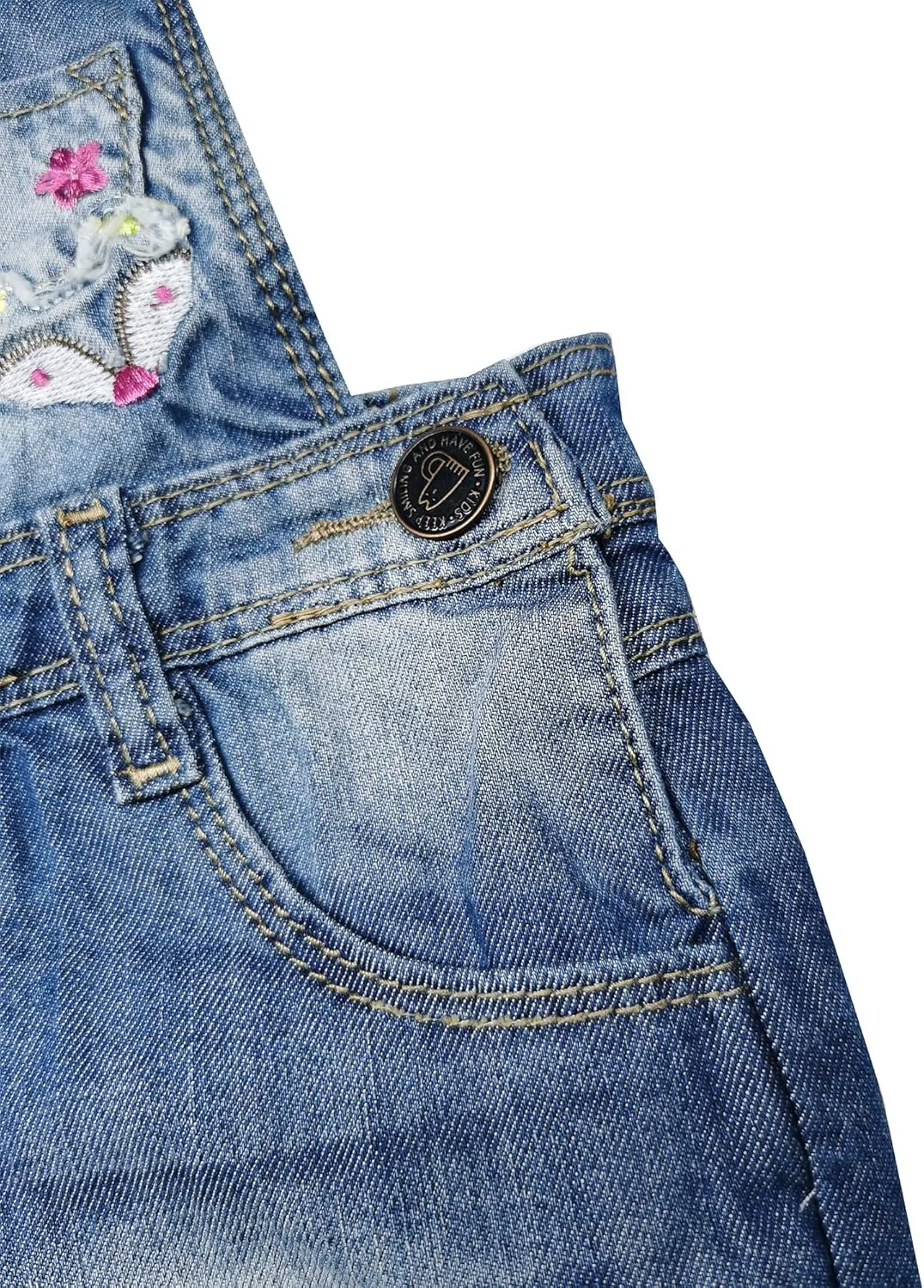 KIDSCOOL SPACE Baby & Little Girls/Boys Summer Shorts,Adjustable Jean Shortall Overalls