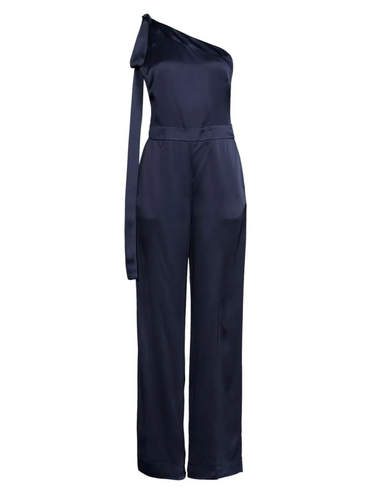 Lucinda one-shoulder jumpsuit Reiss, dark blue