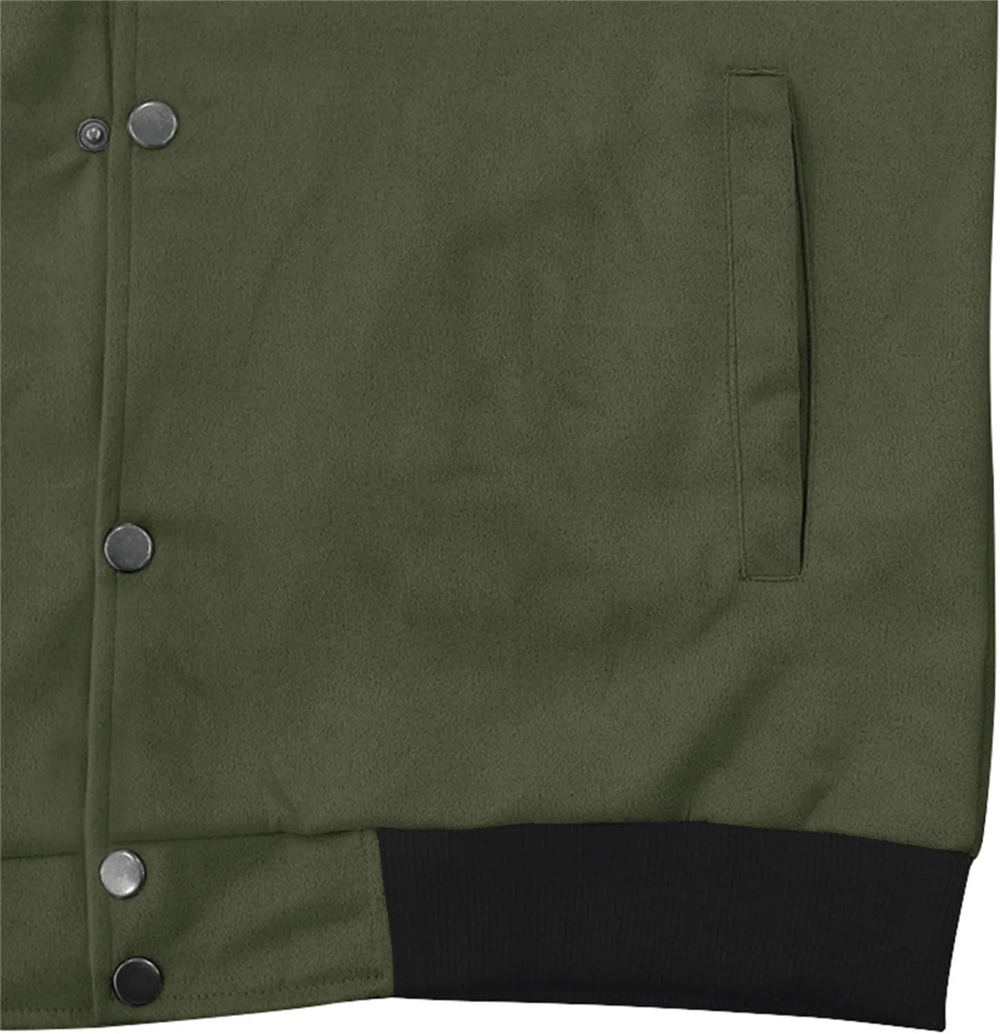 Mens Suede Bomber Jacket Lightweight Classic Fit Snap Button Down Varsity Coat Casual Spring Fall Windbreaker