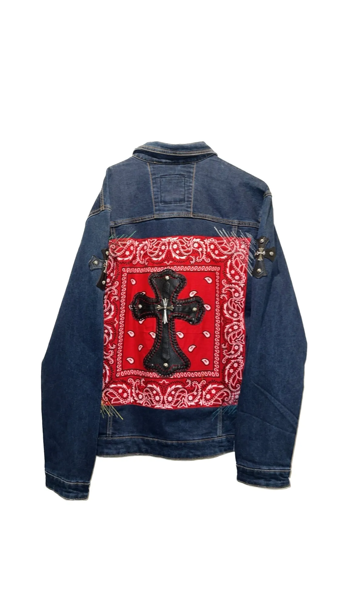 RED BANDANA SACRED CROSS VALKYRE JACKET
