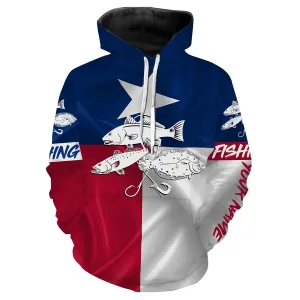 Redfish Trout Flounder Tattoo Texas Slam Fishing Texas Flag 3D All Over Print Shirts Saltwater Personalized Fishing Apparel