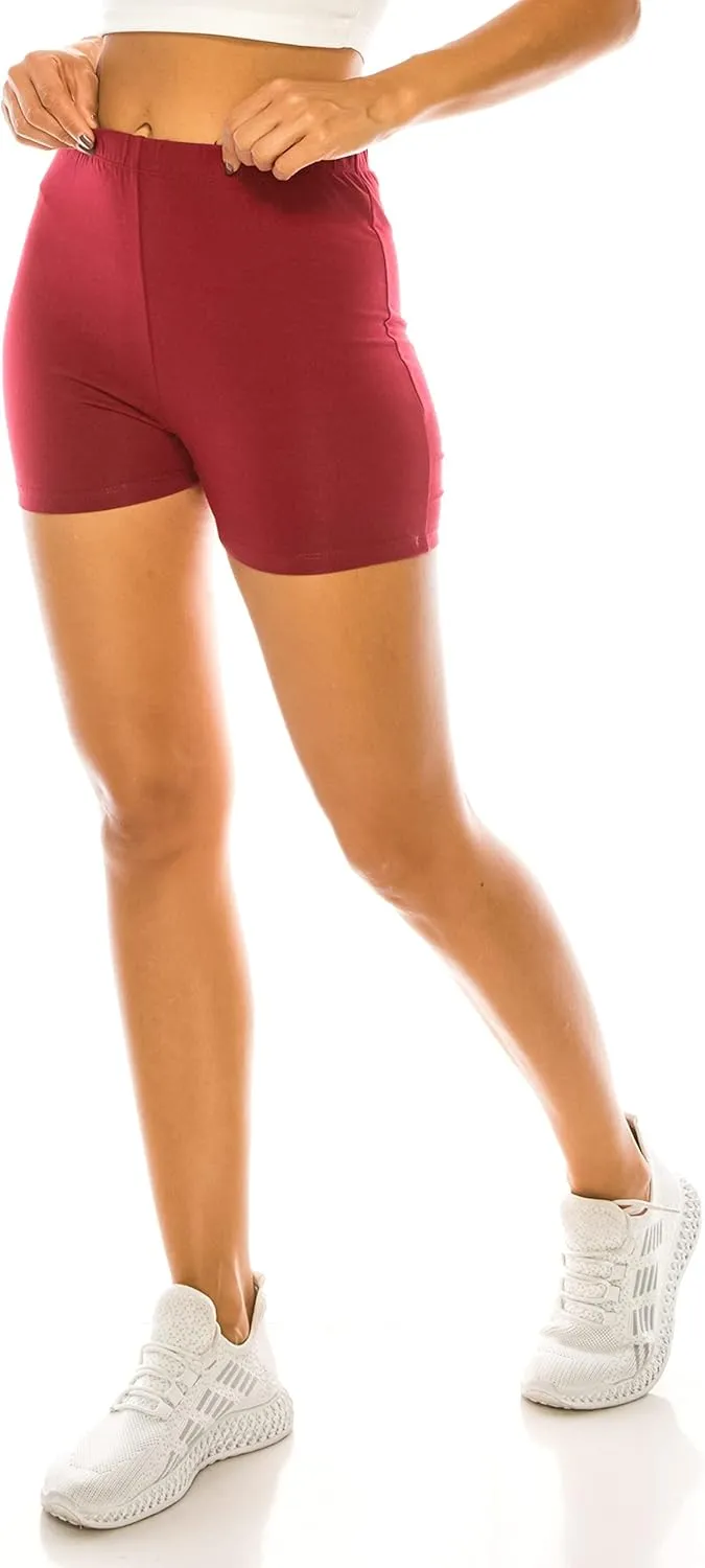 RENESEILLE Women's Active Biker Shorts  High Waist 3 Inseam Athletic Workout Gym Sports Yoga Running Bike Pants