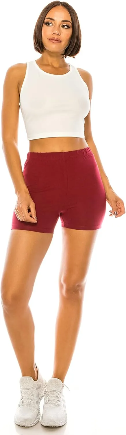 RENESEILLE Women's Active Biker Shorts  High Waist 3 Inseam Athletic Workout Gym Sports Yoga Running Bike Pants