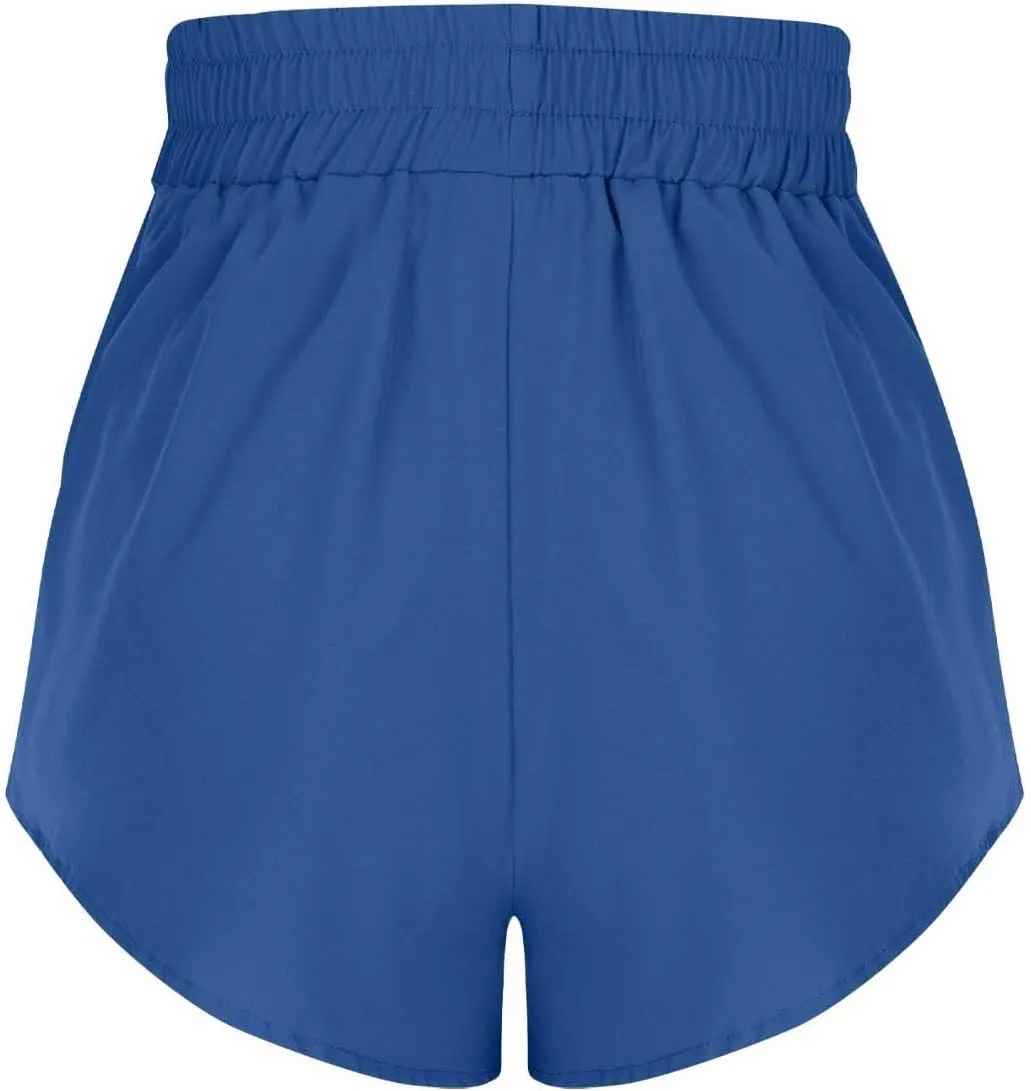 Running Shorts for Women Summer High Waisted Pleated Quick Dry Athletic Short Pants Casual Fashion Loose Fit Shorts