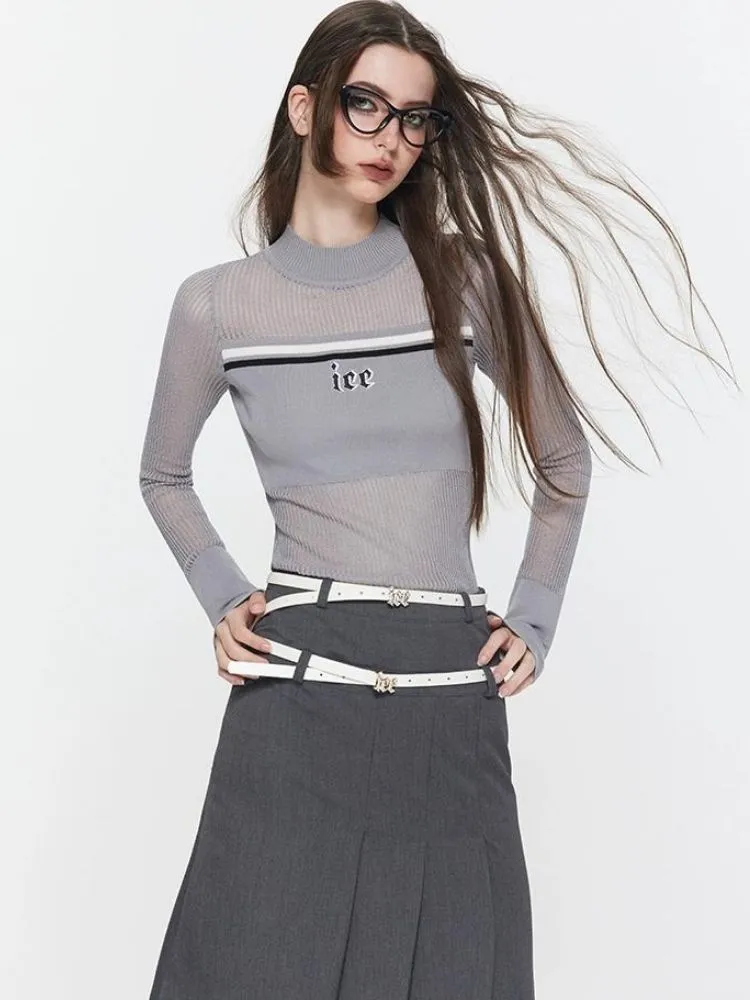 Slimming long-sleeved & pleated skirt【s0000003525】