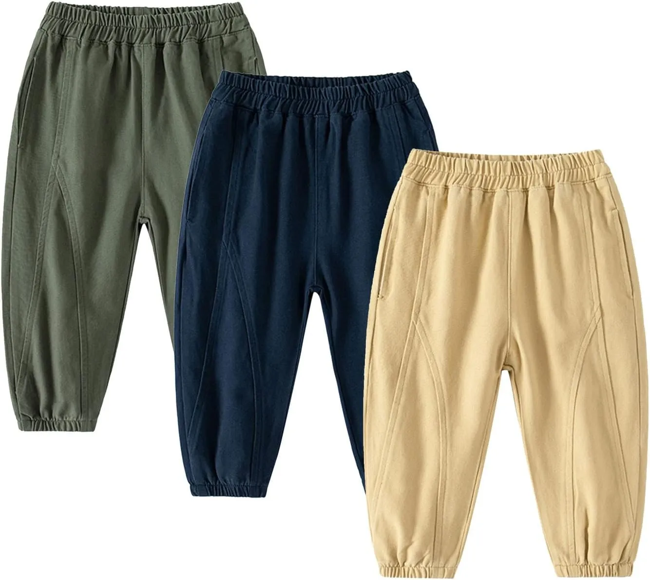 Toddler Boy Pants, Little Boys Pull On Pants,Baby Boys Active Cargo Jogger Pants Cotton Elastic Toddler Fall Clothes Boy