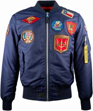 TOP GUN MA-1 Nylon Bomber Jacket with Patches