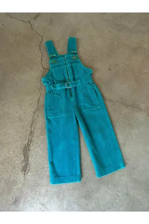 Vintage Turquoise Corduroy Overalls - Size 2T